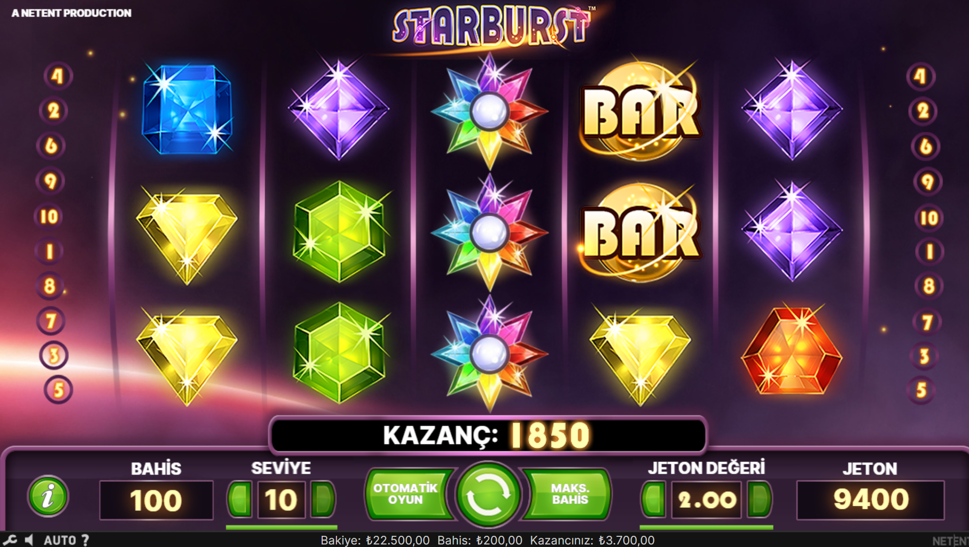 Starburst Sembollerin Getirdiği Kazançlar